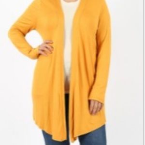 Plus Size - DRAPEY OPEN-FRONT LONG SLEEVE Ash Must